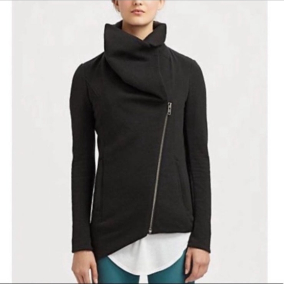 Helmut Lang 100% wool shawl collar asymmetrical zip jacket - Picture 5 of 14